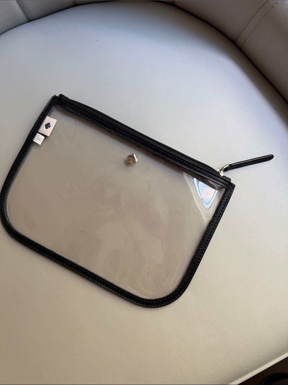kate spade Clear PVC Cosmetic Pouch with Black Trim